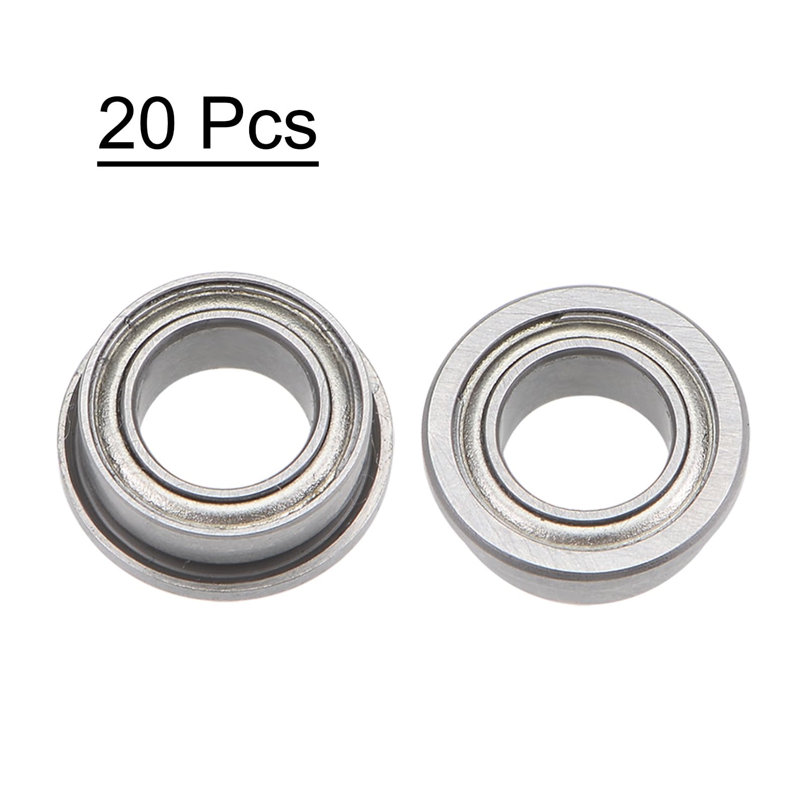 20 Cuscinetti A Sfera Flangiati FR156ZZ – 3/16 X 5/16 X 1/8, Acciaio Cromato, Doppia Schermatura