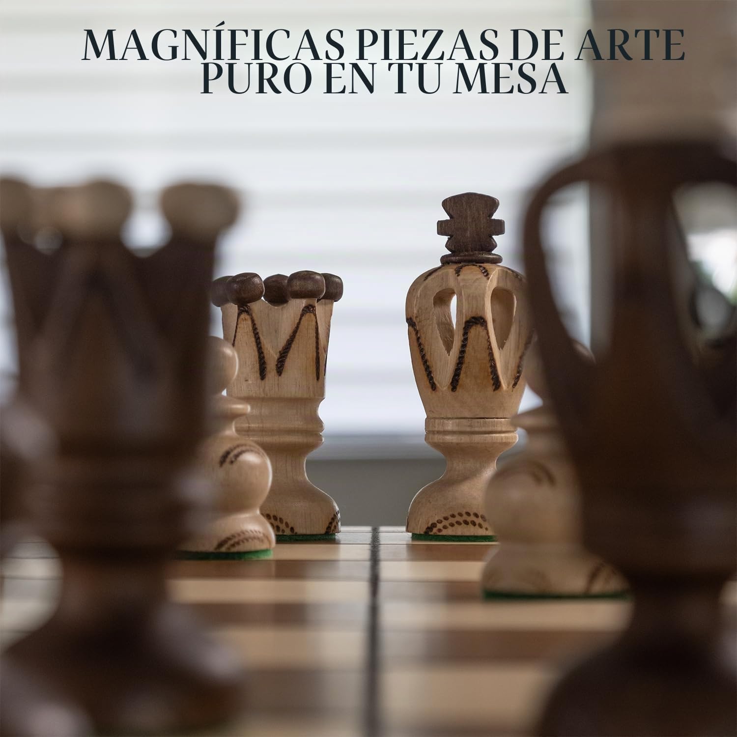 Wegiel Grand Royal - Juego de ajedrez de madera de - Ajedrez hecho a mano 45,7 cm, para adultos y niños