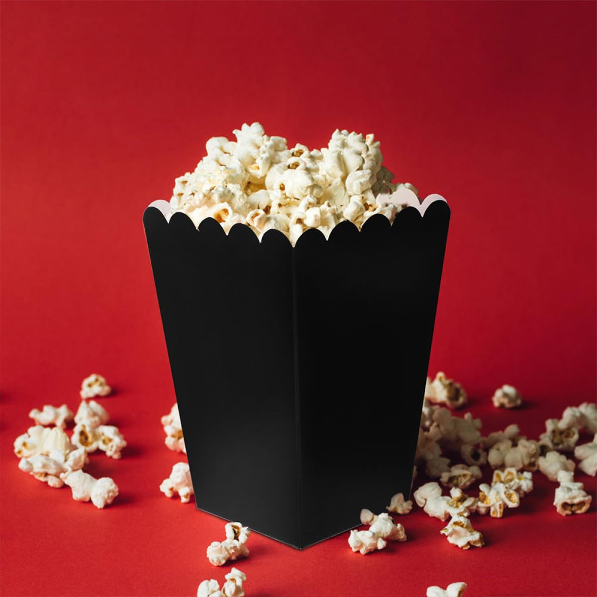 Cajas de Palomitas de Maíz de Papel Negro, 100 Unidades