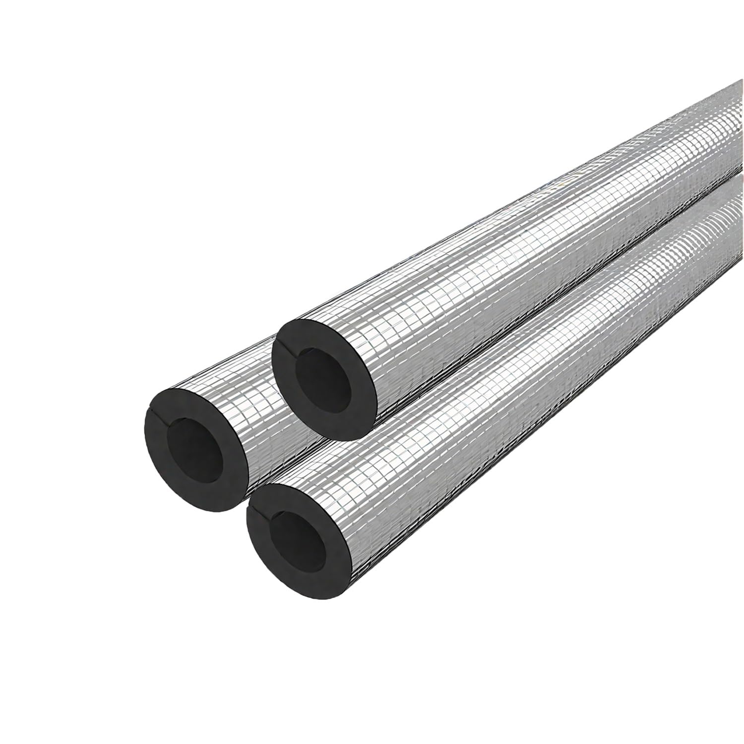 Tubo autoadhesivo de espuma aislante for tuberías, 3 pies, envoltura de tubería ignífuga de papel de aluminio, 1 Uds.(ID 4-1/2"xT 1-3/16")