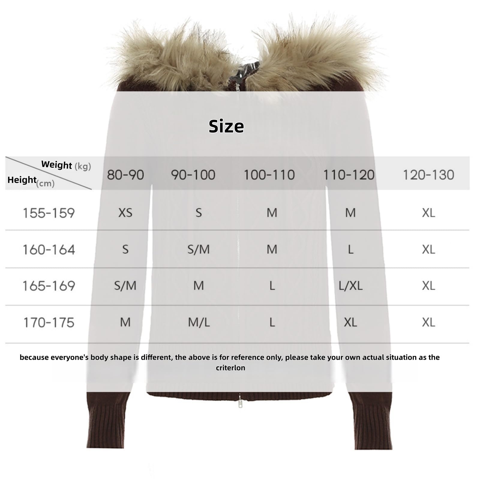 Generisch Damen-Strickjacke Mit Zopfmuster Und Kapuze – Y2k Slim Fit Strick-Hoodie Mit Fellbesatz Und Reißverschluss