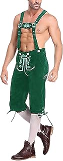 Pantalones de piel para traje regional bávaro para hombre, pantalones cortos de piel vintage con tirantes, color marrón para Oktoberfest, vintage, bermudas, pantalones cortos cómodos para exteriores