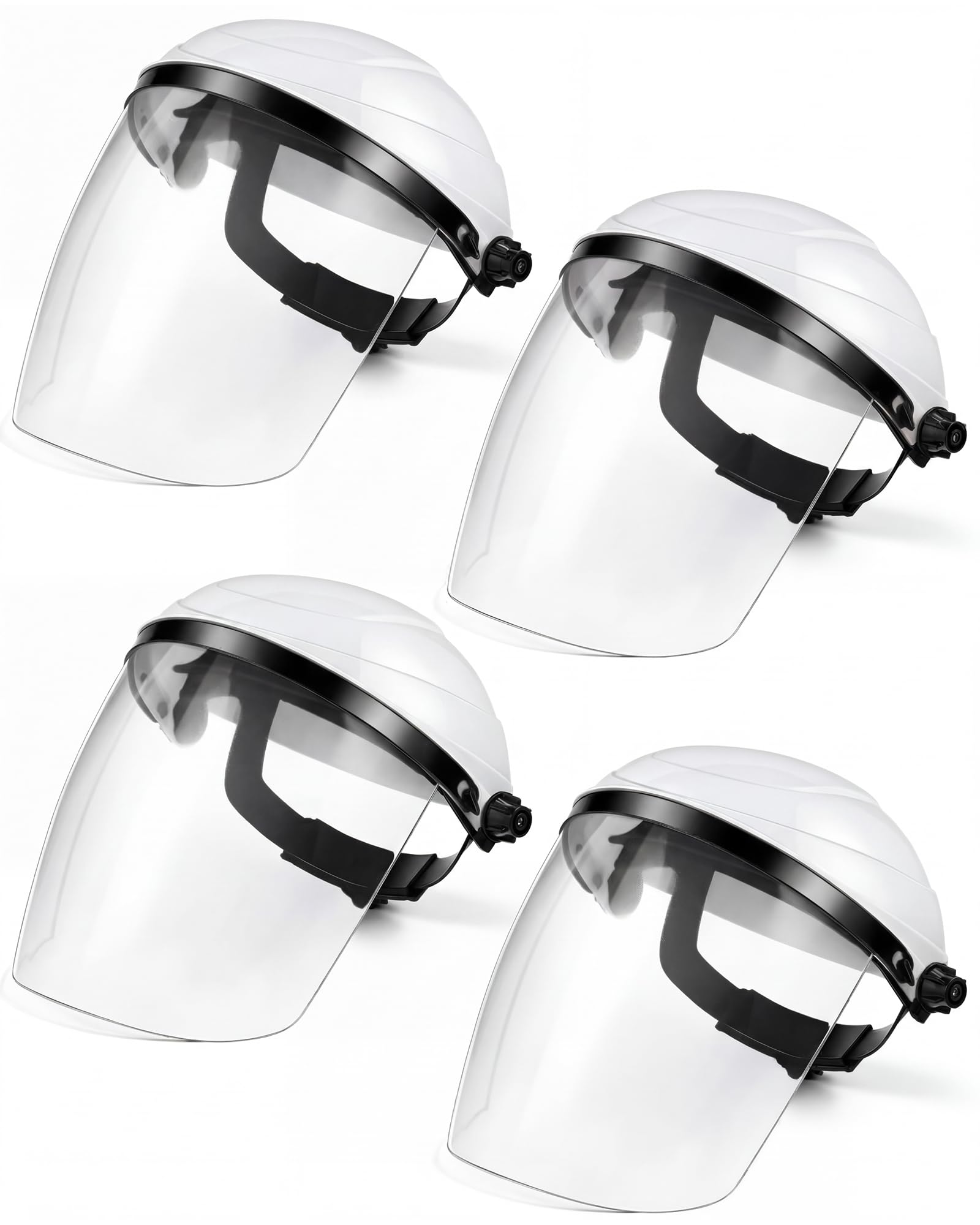 Tellegloww 4 Pack Clear Face Shield for Grinding Cutting, Impact Resistant