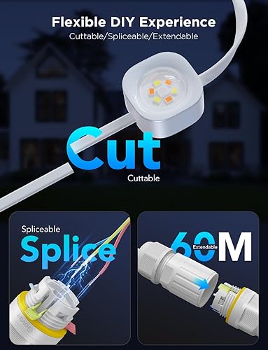 Miniatura 4 de Govee Luces permanentes para exteriores Pro, 200 pies con 120 luces LED RGBIC para iluminación diaria y de acento, 75 modos de escena para el día