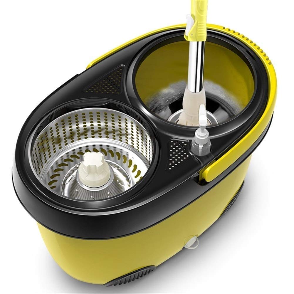 Mop Pavimenti in Microfibra Spin Mop Secchio Set Dual Drive 360 ​​Mop Rotante Mop Polvere riutilizzabili con 5 ricariche mop