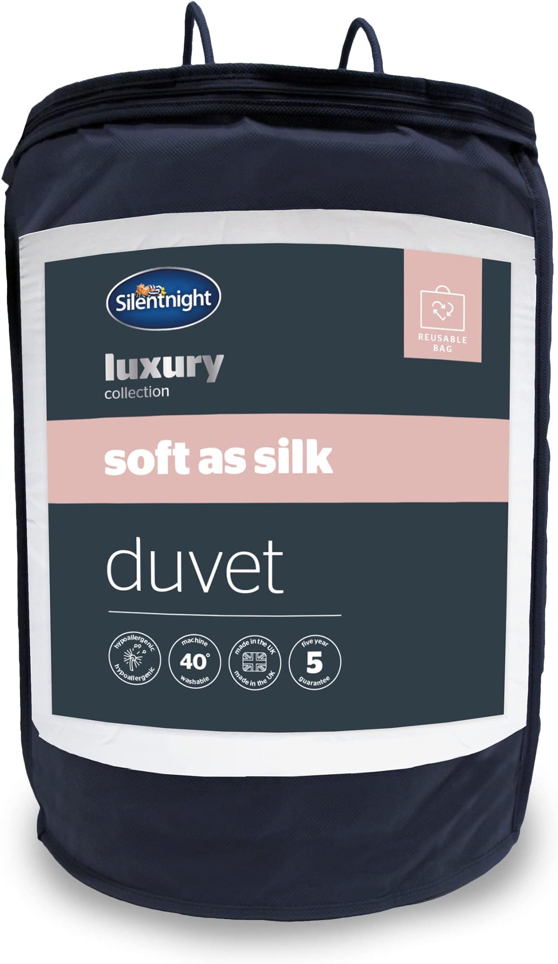 Silentnight Soft As Silk King Size Duvet - 13.5 Tog Luxury Winter Quilt Duvet Thick Warm Cosy - Hypoallergenic and Machine Washable - White, King Size