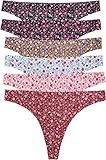 ToBeInStyle Women's Pack of 6 Laser Cut Thongs Panty