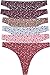 ToBeInStyle Women's Pack of 6 Laser Cut Thongs Panty
