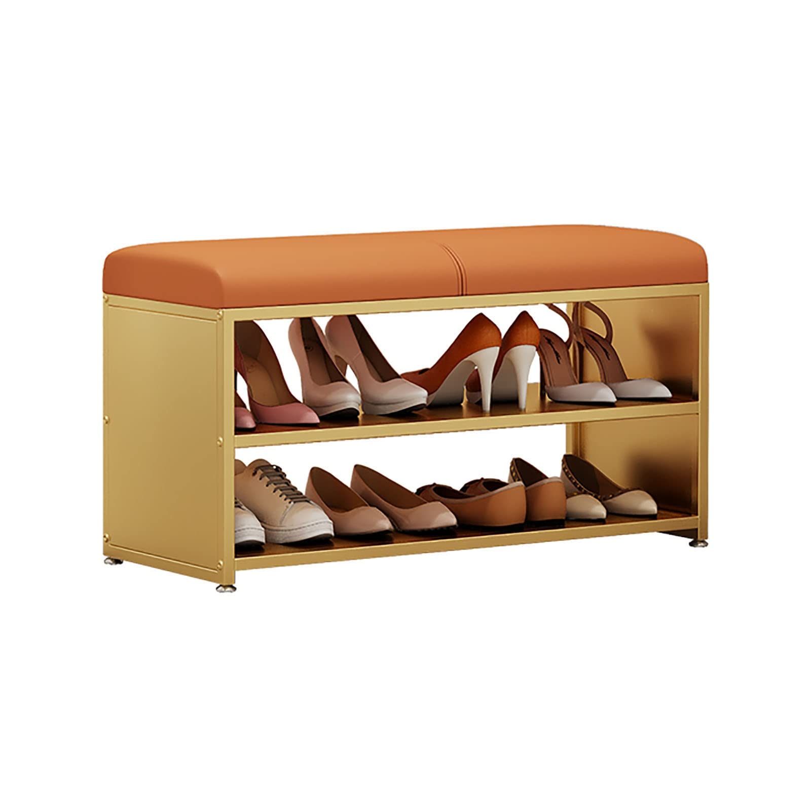 SXZenSpace Shoe Cabinets changing stool,entry shoe rack,iron simple soft package cabinet,sittable stool (Color:B,Size:86cm*32.5cm*48cm)