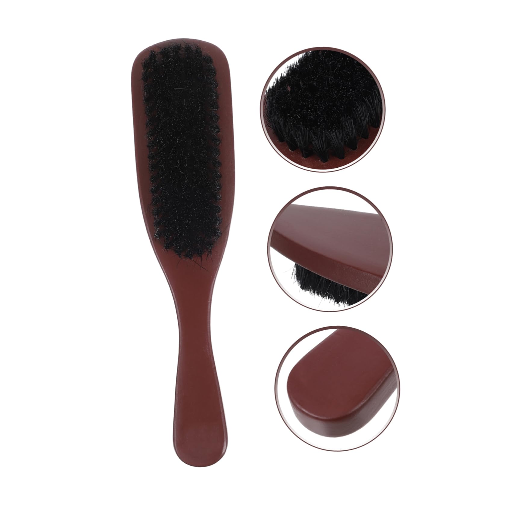 4 Stück Wellenpinsel Haare glätten Kamm Männer Bartbürste Borste Gesichtshaar-Bartbürste Haar -Entwirrerbürste Körperpflege Bartpflegebürste Stylingbürste Haarbürste Holz Schwarz