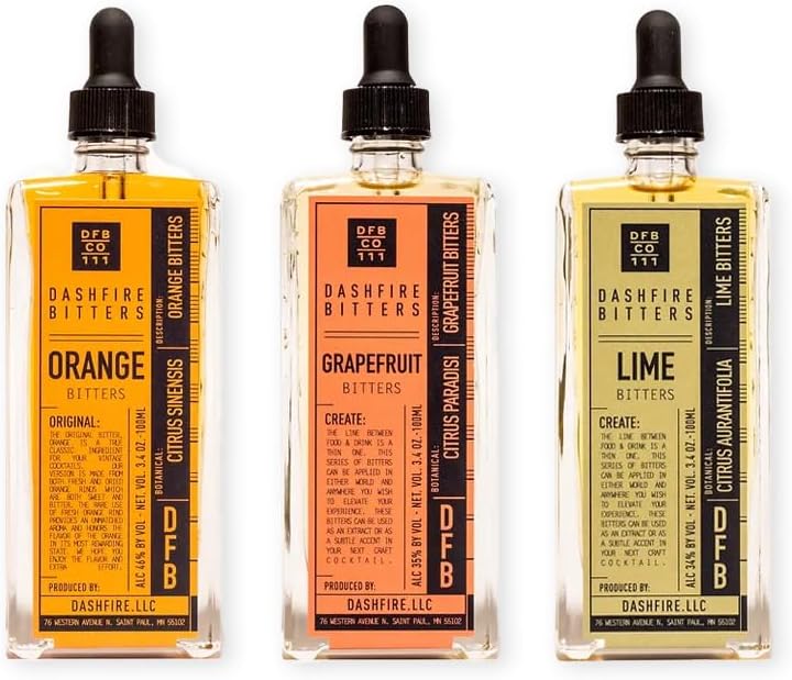 Dashfire Bitters Collection Citrus #2 | Orange, Grapefruit, and Lime Bitters | 3-Pack Set