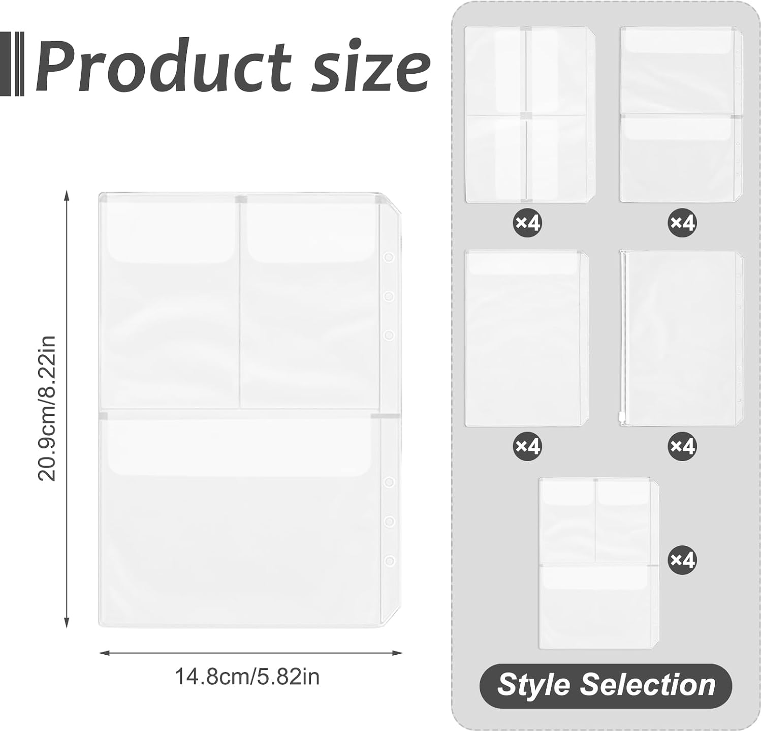 A5 Planner Inserts, 20pcs Binder Pouch, A5 Organizer Dividers Binders,Waterproof Ring Binder Pocket Sleeves, Zipper Folder Pockets, Clear Accessories Sheet Protectors image 2