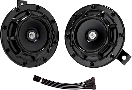 12V Car Horn, High Low Dual Tone Replacement Horn Kit, 130dB Super Loud Waterproof Auto Horns for Car Truck SUV Motorcycle RV