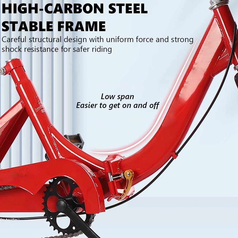 MegLob 16 in Adult Tricycle with Backseat, Stable 3-Wheel Cruise Bicycle for Couple Shopping, 3 Wheeled Cruise Trike Bike with Front & Back Shopping Basket, Three Wheel Beach Cruiser,Black