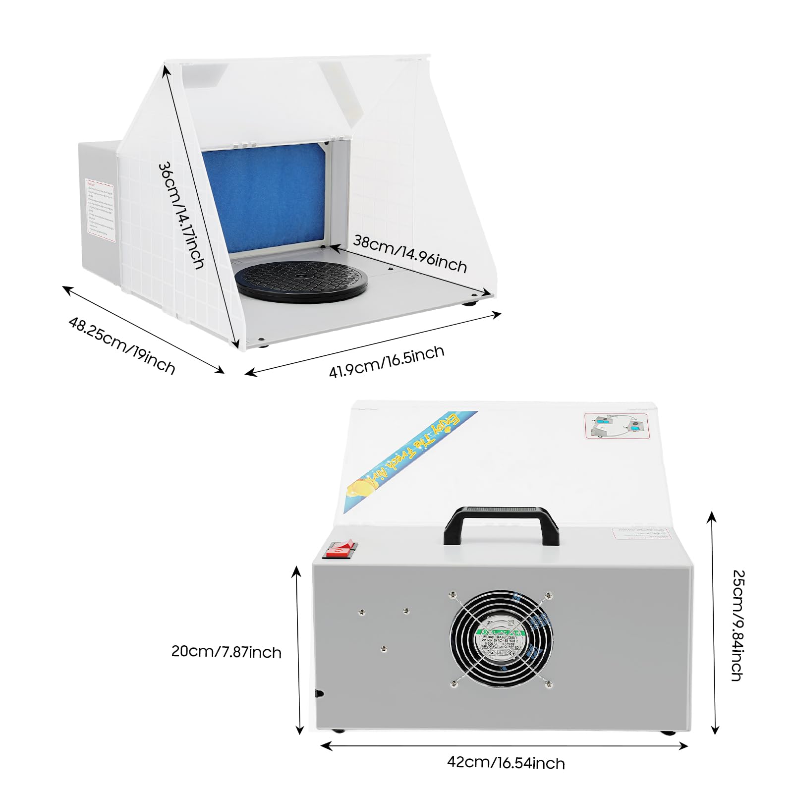 Sistema de aspiración para aerógrafo Cabina de pintura con filtro interior Cabina de pulverización portátil Aspiración de neblina de pintura para aerógrafo Sistema de aspiración de neblina