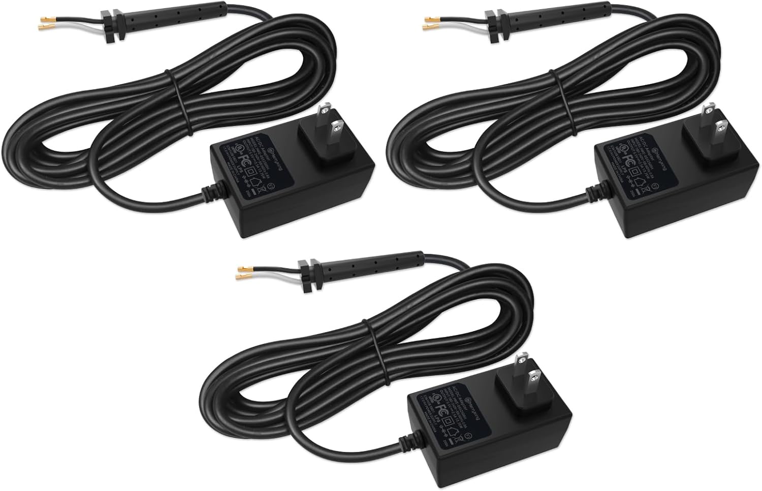 Replacement Cords Compatible with Andis Excel SMC Clippers - 12ft Long, Black (2 Packs)