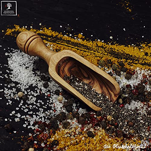 DAS OLIVENHOLZBRETT® Dosierlöffel Holz/Mehlschaufel/ Gewürzschaufel/14 cm – Ansicht 3