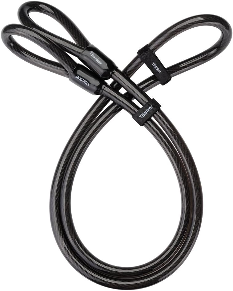 Titanker 4FT/6.5FT Bike Cable Lock, 12mm/14mm Thick Heavy