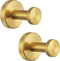 Vista 12 de APLusee Paquete de 2 ganchos para toallas de baño cromados pulidos, ganchos redondos para batas de acero inoxidable 304 para baño, cocina, garaje