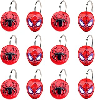 Spider Shape Shower Curtain Hooks, Decorative Resin Curtain Rings, 12 Pack