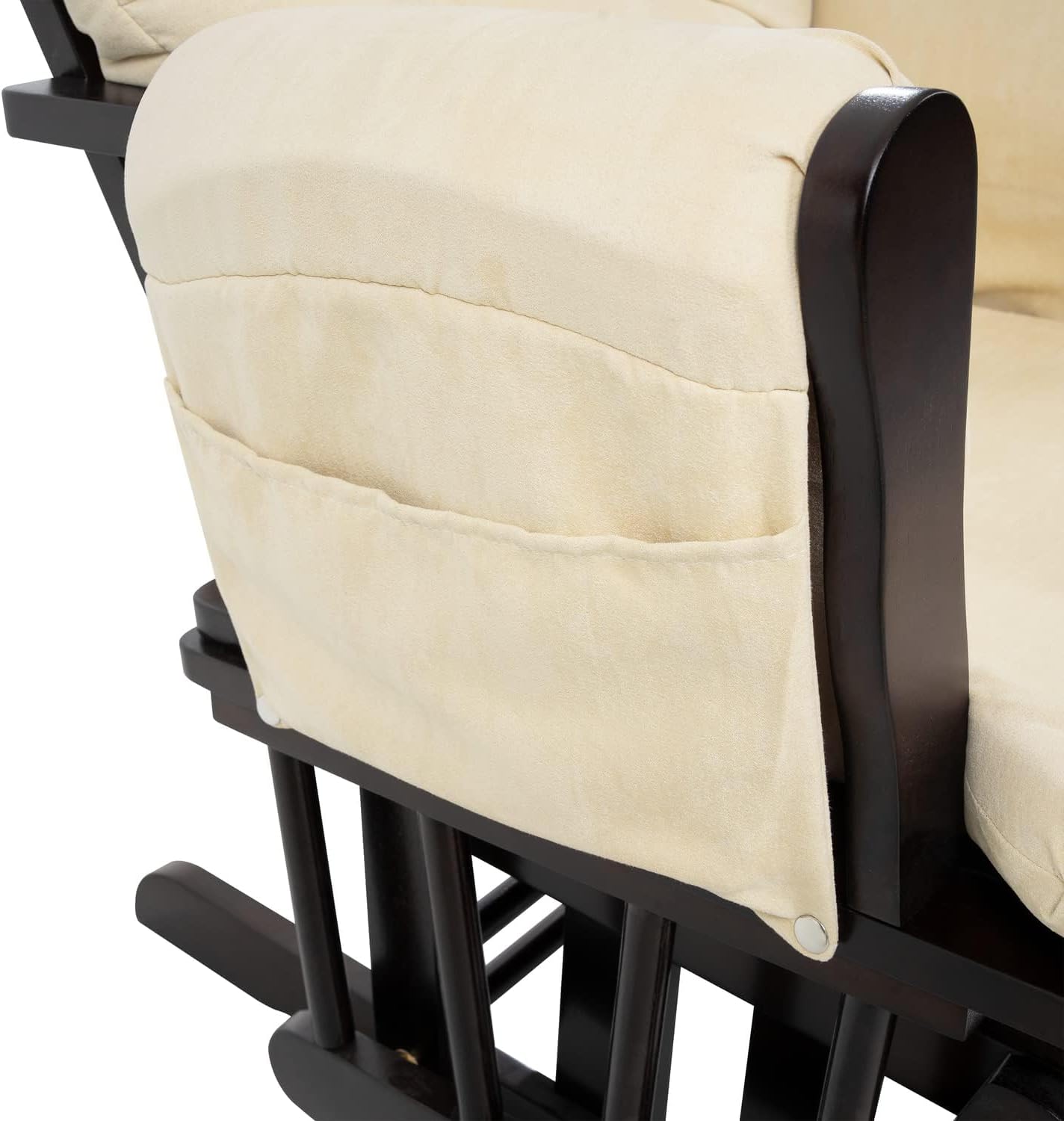 Naomi Home Baby Rocking Chair for Nursery with Ottoman – Smooth & Quiet Glider Chair, High Back Support & Padded Arms for Feeding, Rocking Baby Nursery Furniture – Easy Assembly, Removable Cushions