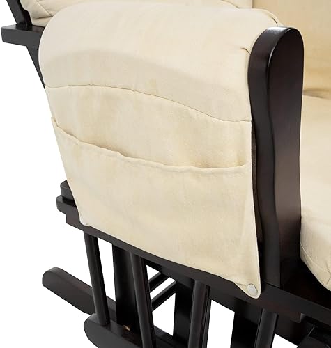 Miniatura 26 de Naomi Home Mecedora para bebé con otomana – Silla deslizante suave y silenciosa, respaldo alto y brazos acolchados para alimentación, muebles Gris