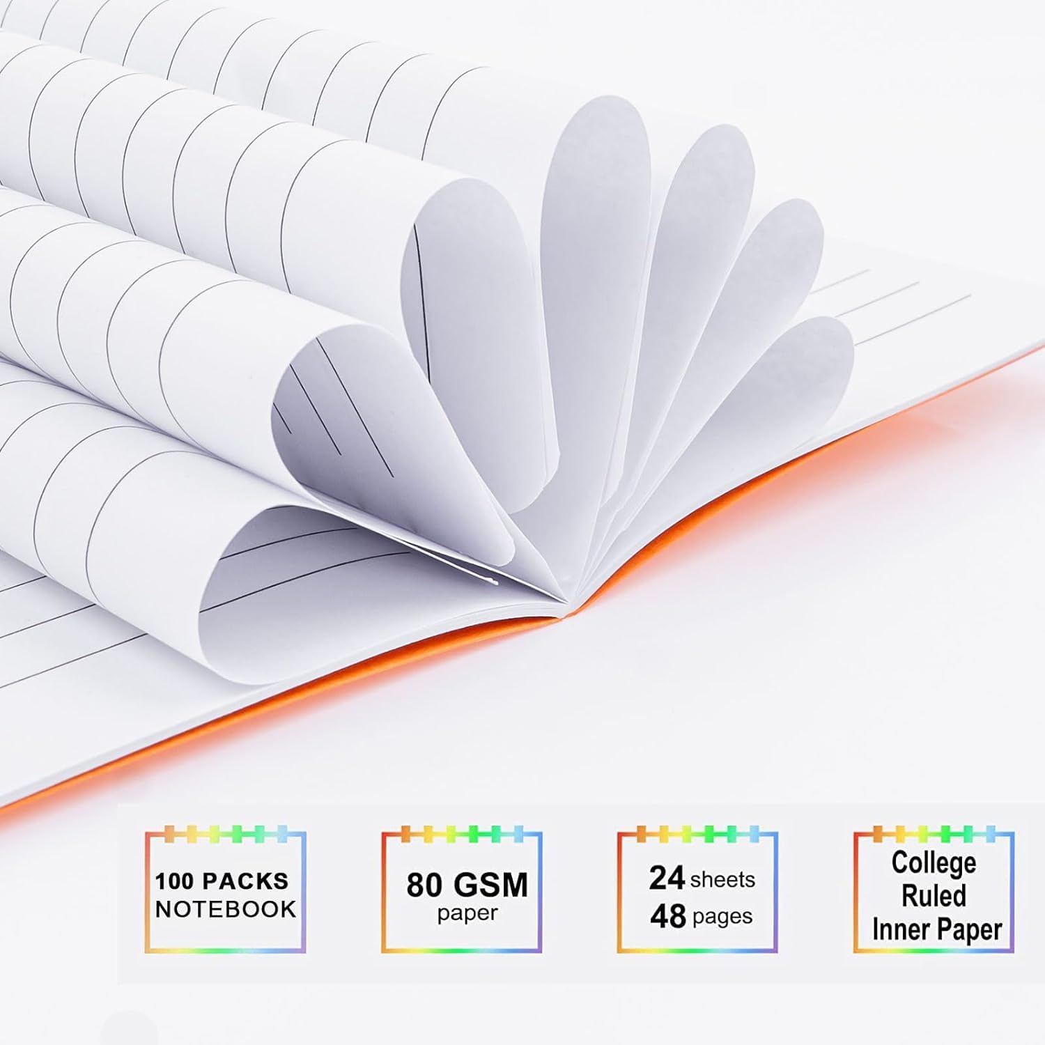 Paquete de 100 mini cuadernos coloridos a granel, cuadernos de bolsillo pequeños, blocs de notas forrados de 3.5 x 5.5 pulgadas, cuadernos de bocetos para niños, estudiantes, oficina, 24 hojas/48