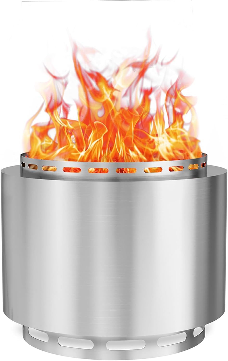 Kurapika 37 inch Smokeless Firepit with Removable Base for Ash, Wood Burning Fire Pits for Camping, Low Smoke for Outside, Easy for Cleaning, Ideal for 6 or More People