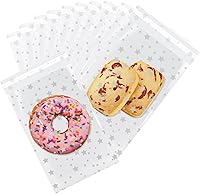 Vista 25 de 100 bolsas de celofán, bolsas de celofán transparente de 4 x 6 pulgadas, 100 lazos giratorios, para envolver regalos, embalaje de dulces, postres