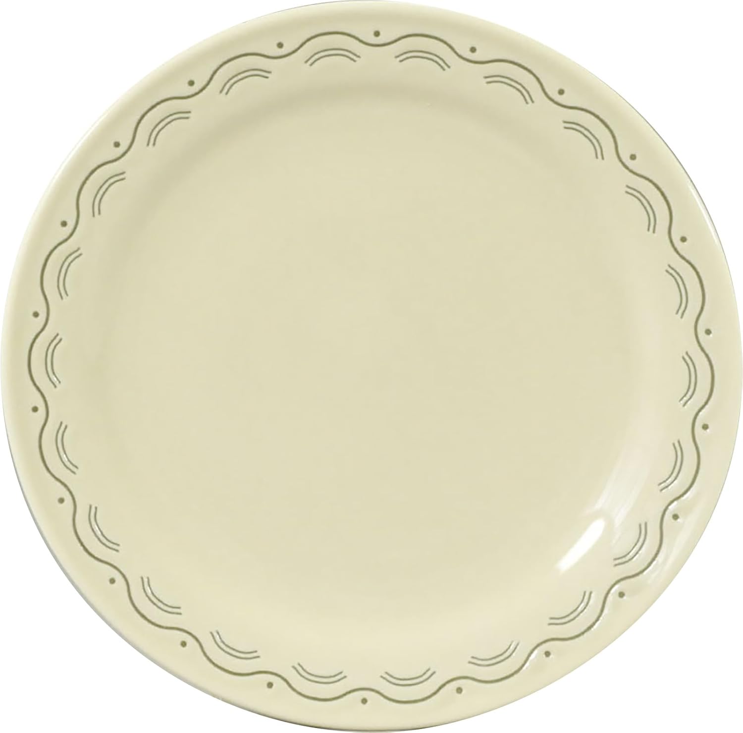 Yamaka Shoten YMK81-330 Plate, Dessert Plate, Sweets Plate, Microwave Safe, Dishwasher Safe, Approx. 8.3 inches (21 cm), Komon Blue Sea Wave, Cream Color, Beige, Mino Ware, Made in Japan