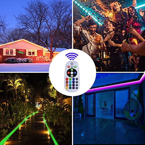 Goflyshine Led Rope Lights Outdoor Waterproof,120Ft Rgb Led Strip Light Outdoor Waterproof Dimmable Color Changing Remote Controller Connectable Christmas Decorative Lighting, Capmer Light Garden #TOP3