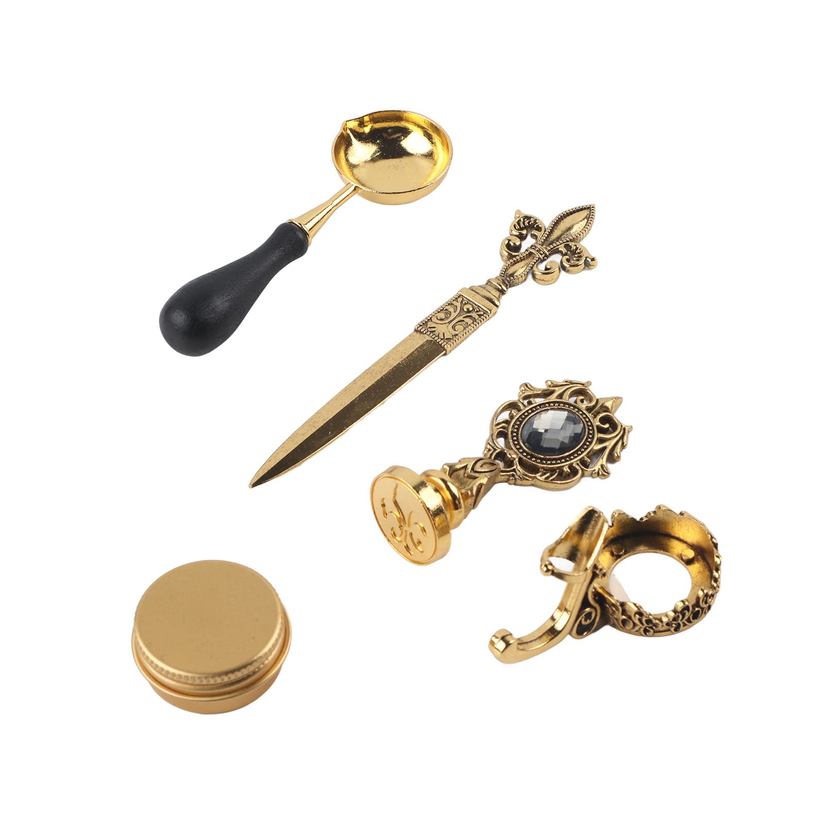 Federstift-Set, Elegantes Federkiel-Set für Kalligraphie und Kunstprojekte, Vintage-Stil mit 18 Federn und Tinte (SP271931R gesprenkeltes Goldgrau)