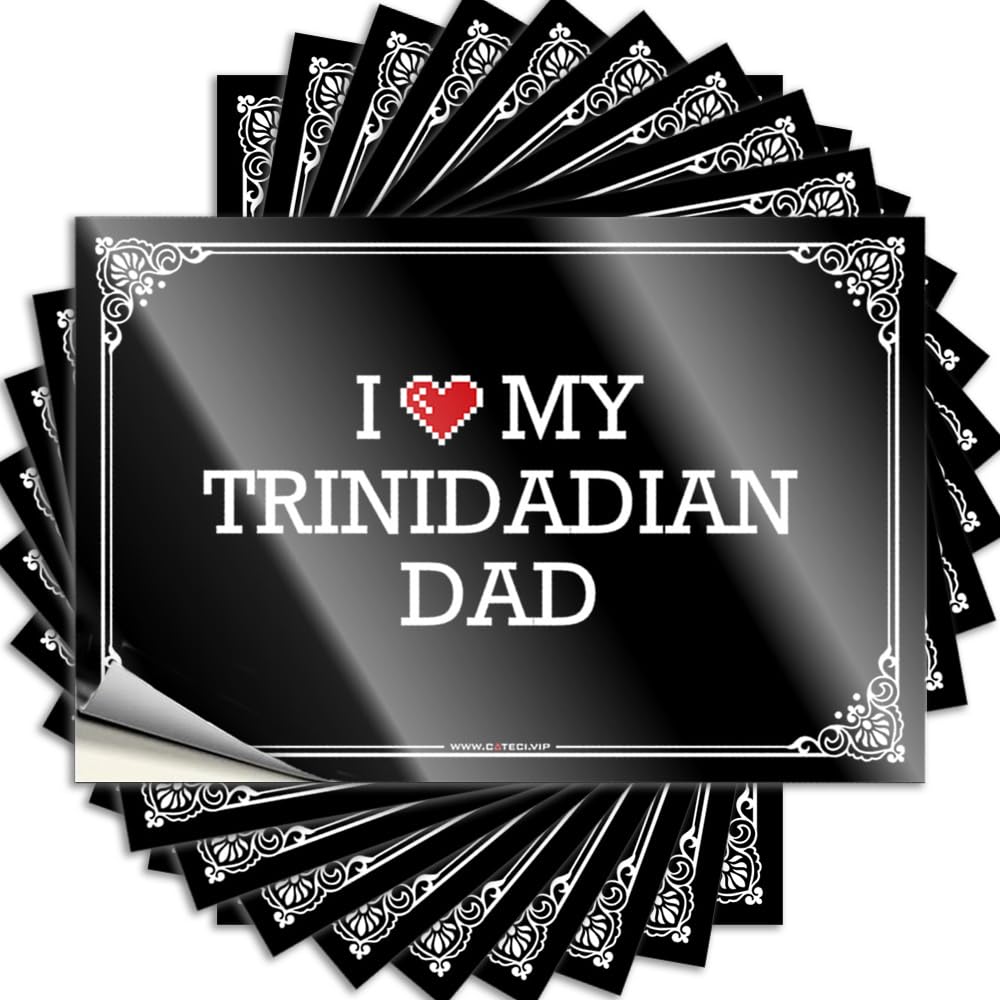 I Love My Trinidadian Dad Great Coffee - Decals Wall Removable Vinyl Decal(12X18CM)