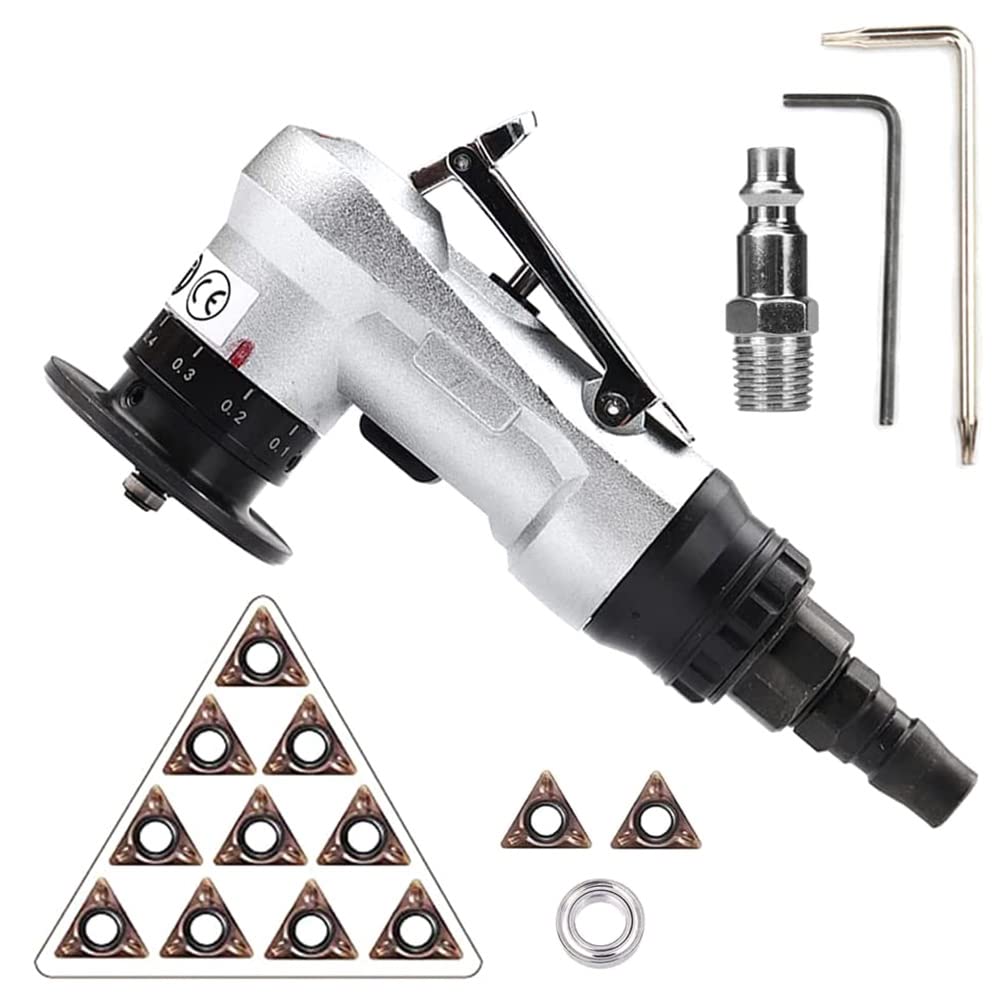 Conjunto de Máquina de Bisel y Cuchillas Reemplazables Herramienta de Achaflanado Neumático Lineal Manual de Metal de Repuesto para Corte de Metal