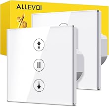 Allevoi Smart Shutter Switch with Percentage Control, 80 x 80 mm WiFi Shutter Switch, Voice Control Compatible with Alexa/Google Home/Smart Life, Neutral Cable Required