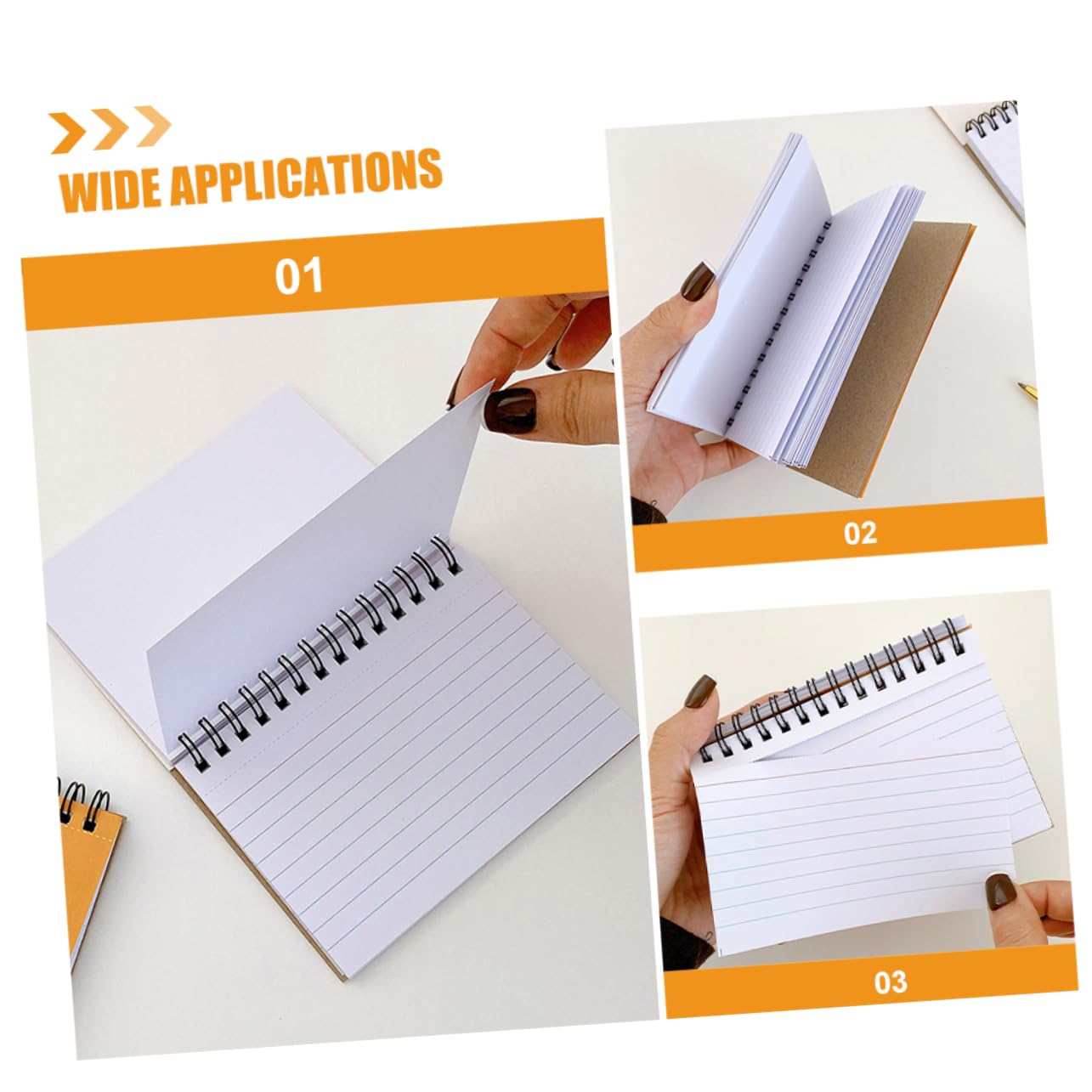 VILLCASE 5 Pièces 2 notes autocollantes sur fiche cahier enroulé cahier de campus spirale notes enseignant de blocs-s multi-usages blocs-s pratiques Papier