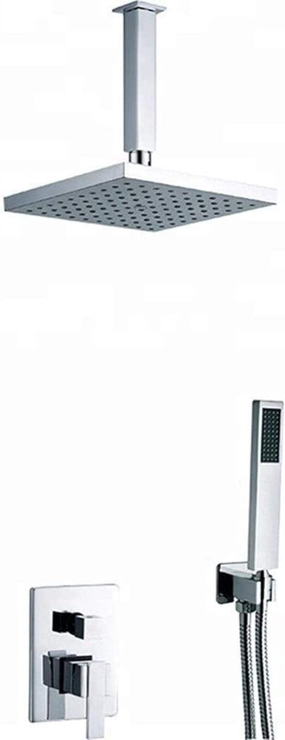 Shower Set Handheld Shower Head Kit Wall-Mounted Thermostat Single Handle Square Shower Bathroom Showerheads (Bath & Shower Faucet Type : in-Wall Shower Faucets)