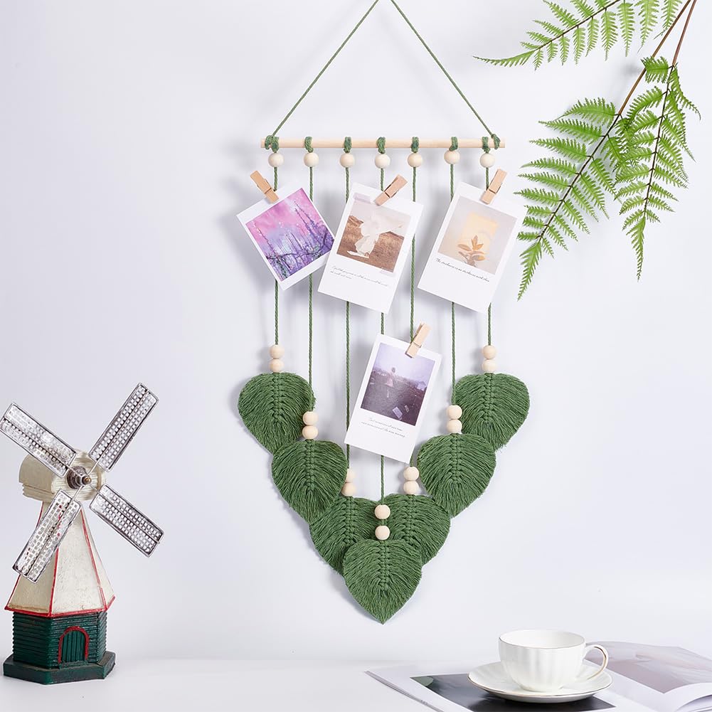 FREEBLOSS Set Macramé Feuille Kit Feuille Macramé Kit de Suspension Murale Macramé Feuille mur de Photos de Feuilles de Macarame Kits de Macramé pour Débutants Tapisserie de Feuilles de Macramé