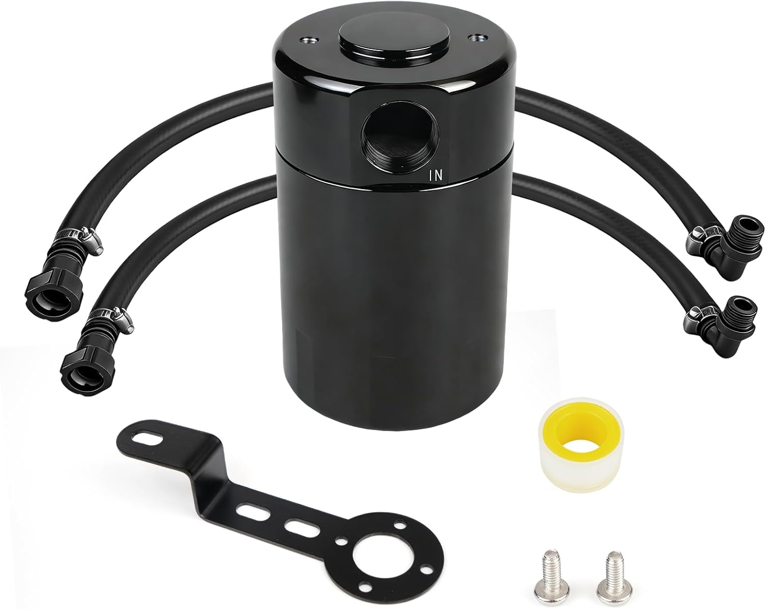 Aluminum Oil Catch Can 2014-2018 Compatible With Gmc Chevy Cadillac Sierra 1500 Silverado 1500 Suburban Yukon Escalade 5.3L 6.2L 3oz Oil Separator With Fuel Line