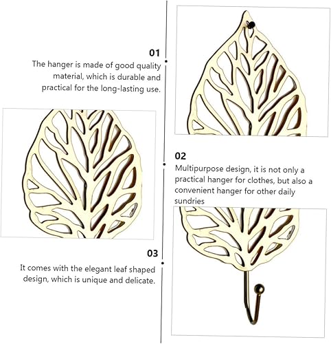 Miniatura 3 de Zerodeko 3 piezas de gancho de decoración de pared, gancho de pared de arte de metal, organizador de pared, gancho de pared de hoja de hierro,