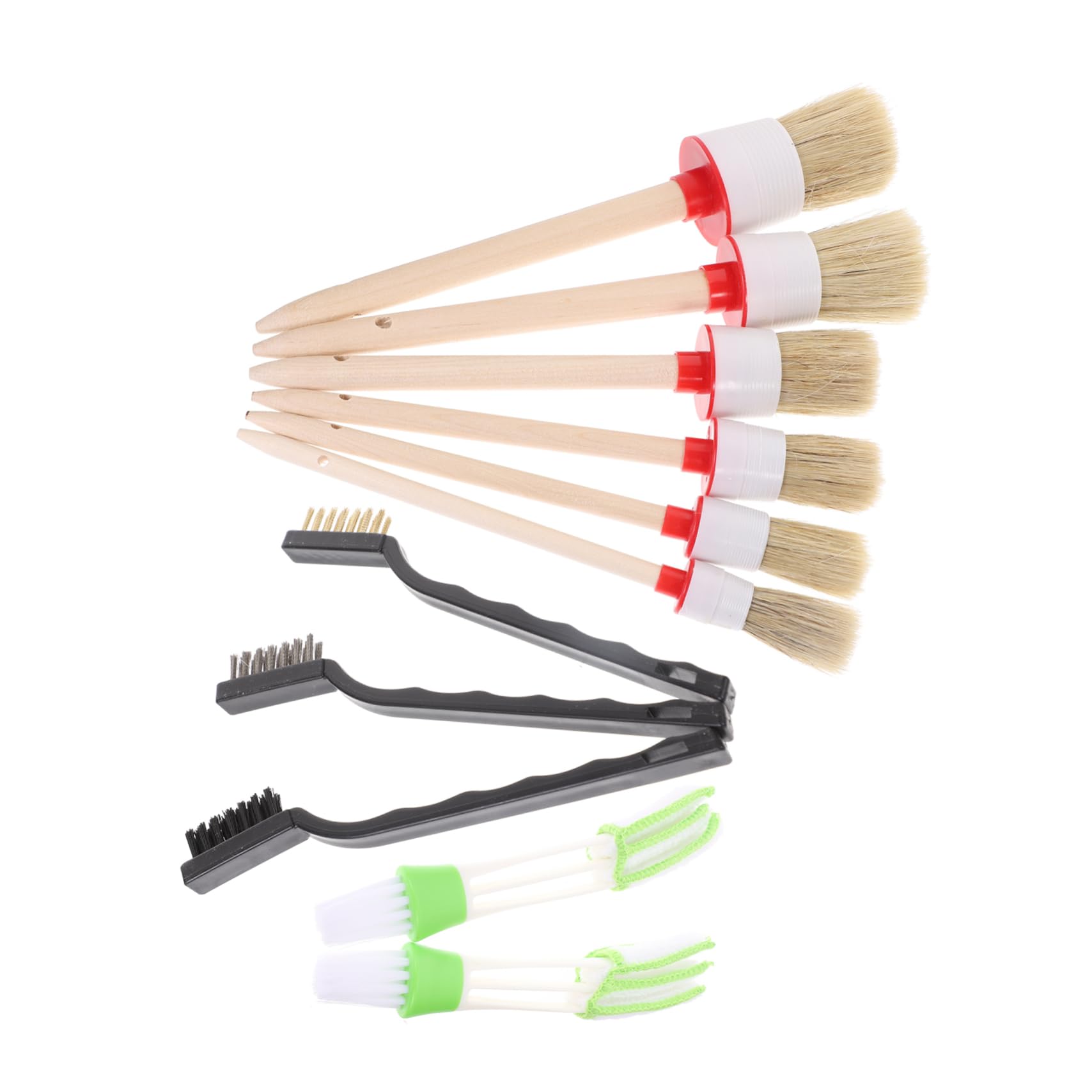 BRIGHTFUFU 1Set Car Detailing Brush Set Professional Kit for Interior and Air Vent Cleaning Ergonomic Handle Durable and Sturdy Design for Auto Detailing and Giving