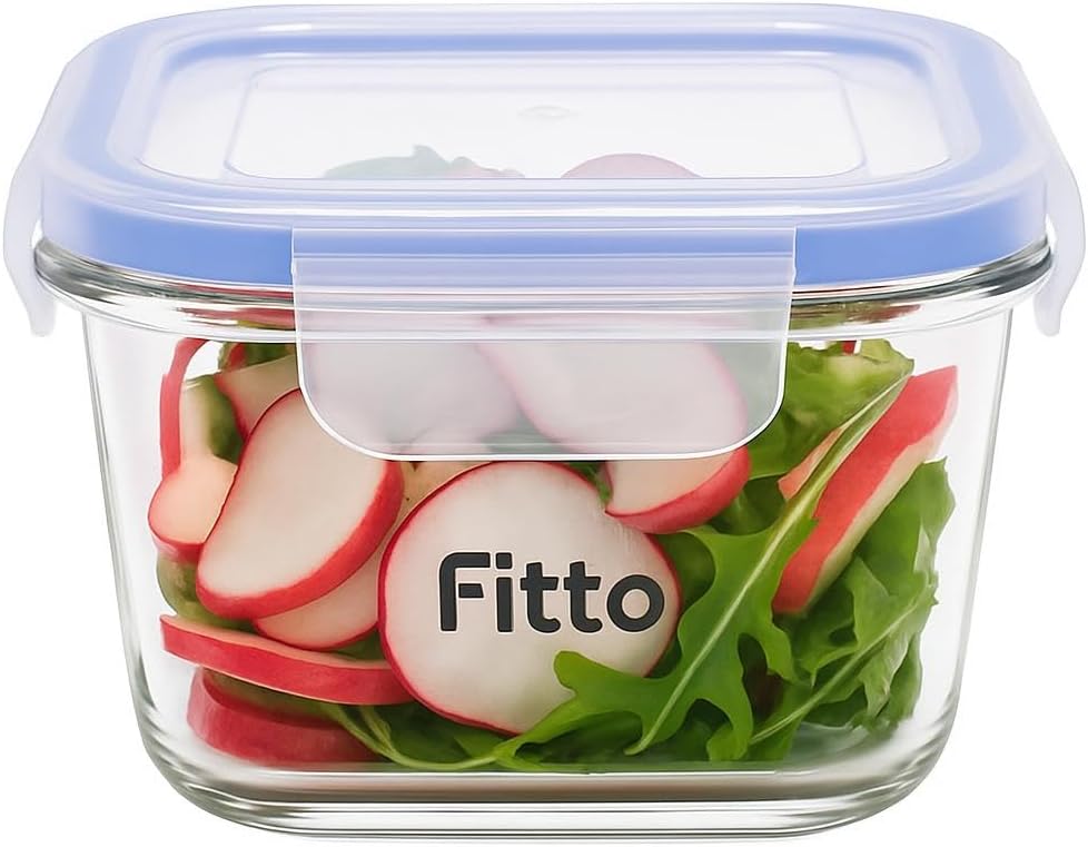Square Glass Storage Food Container 600ml