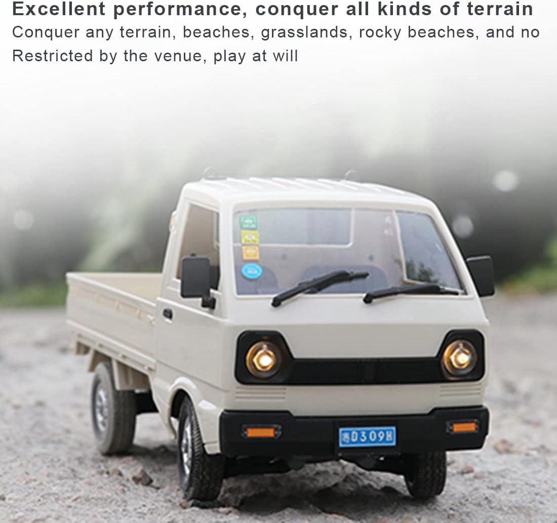 WPL D12 1/16 Mini RC Truck, 2.4G RC Car Mini-Truck Mini-Van High Speed of 20km/h DIY Double Battery, Remote Control Trucks Vans, Indoor Outdoor Hobby RC