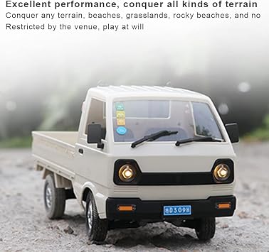 WPL D12 1/16 Mini RC Truck, 2.4G RC Car Mini-Truck Mini-Van High Speed of 20km/h DIY Double Battery, Remote Control Trucks Vans, Indoor Outdoor Hobby RC