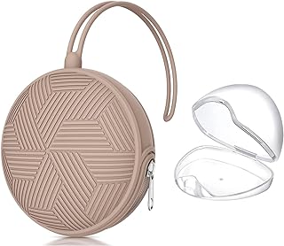 Pacifier Holder Case,BPA Free Portable Pacifier Storage Container,Silicone Baby Pacifier Cover Pouch for Diaper Bag Stroller,Travel Outdoor Activities,Easy to Clean(Blush)