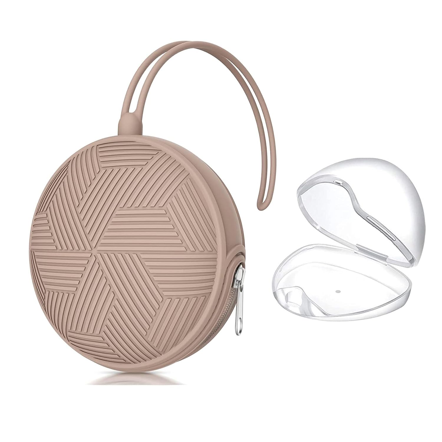 Smlpuame Pacifier Holder Case,BPA Free Portable Pacifier Storage Container,Silicone Baby Pacifier Cover Pouch for Diaper Bag Stroller,Travel Outdoor Activities,Easy to Clean(Blush)