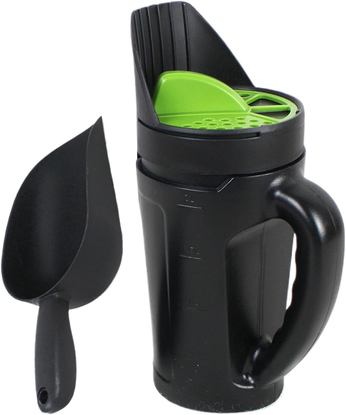 2.5L Hand Fertilizer Spreader, Adjustable Opening Shake Dispenser, Shovel Included, Multi Purpose Snow Salt Spreader, Efficient Earth Food Disseminate for Ice Melt Applications