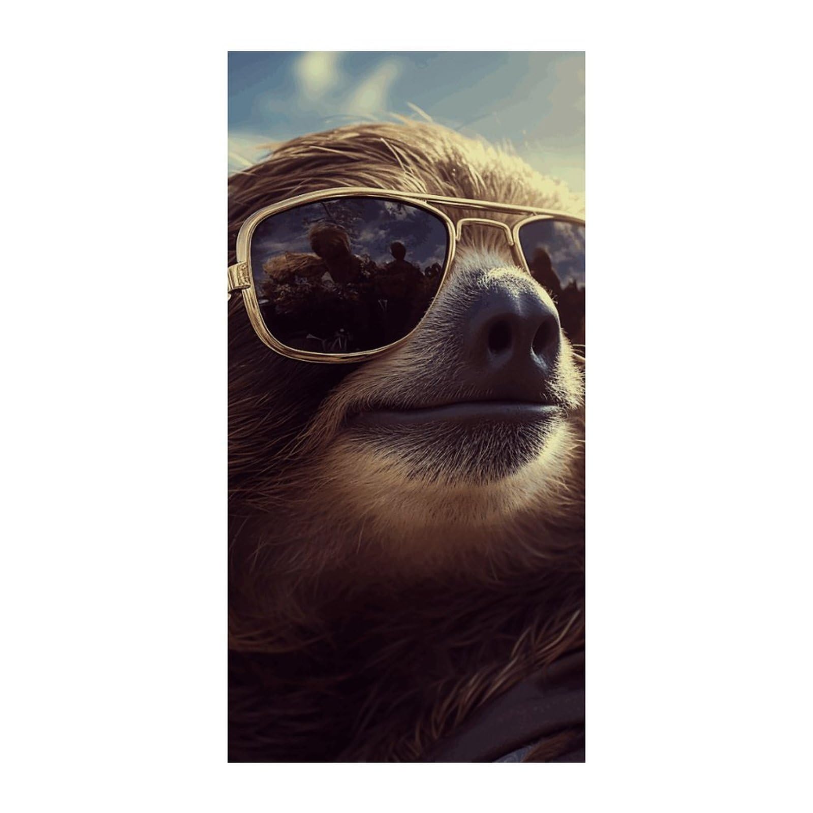 Adfgyerh Style Sloth With Sunglasses Curtains，Polyester Blackout Extra Wide，Door Curtain， 35.4X 70.9 Inch For Temporary Room Dividers Bedroom Living Room，Room Darkening Curtains ，For Doorway Privacy For Wall Hangi