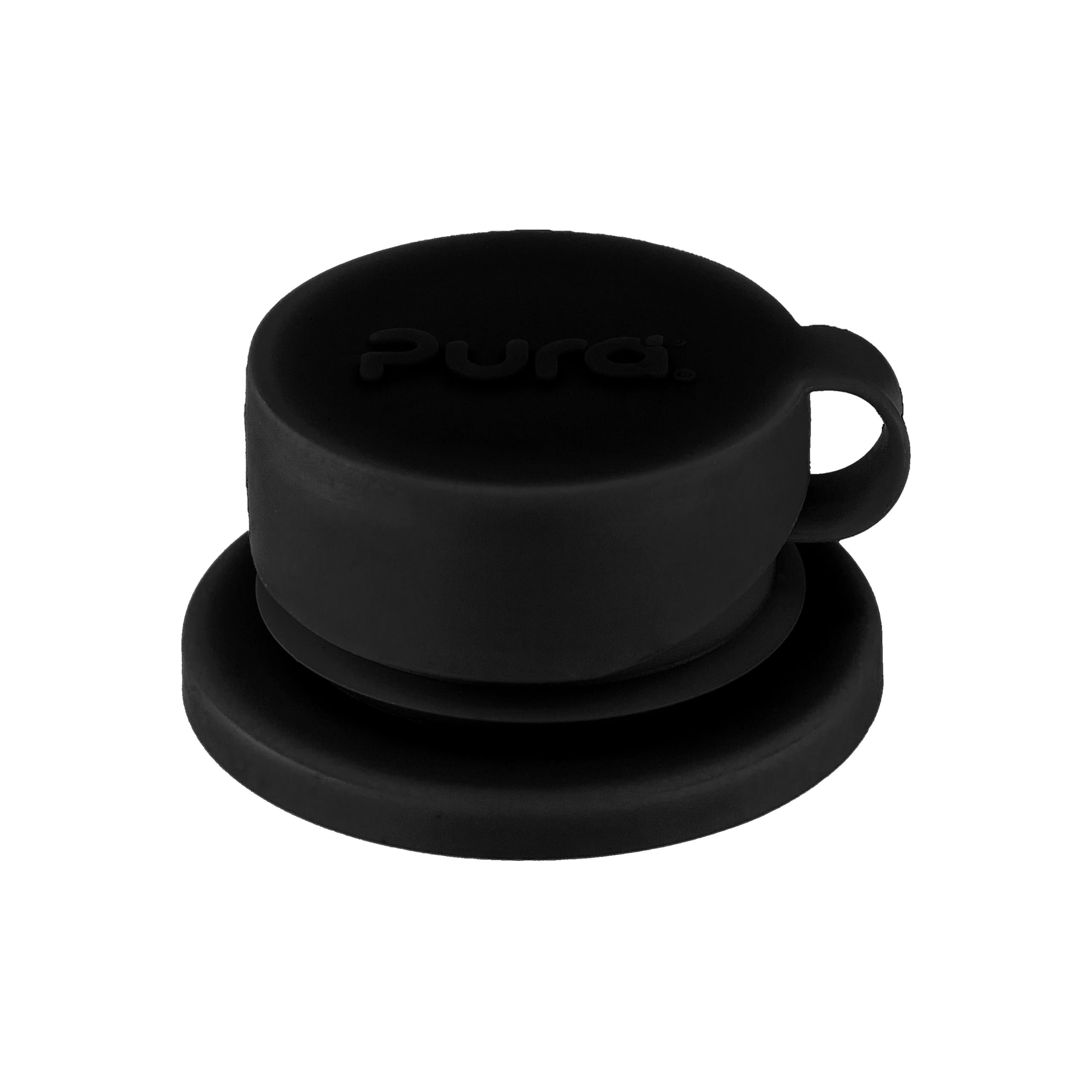 Bouchon en silicone à grande ouverture Pura Sport noir compatible bouteille sans plastique