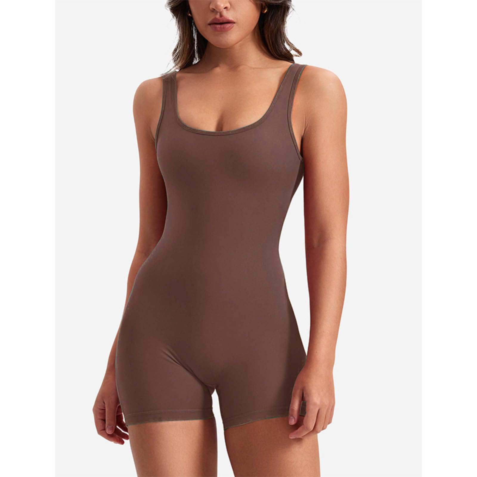 Lizvette - Overol de entrenamiento de una pieza para mujer, con espalda en V, sin mangas, con control de abdomen y espalda descubierta, ropa deportiva — view 2